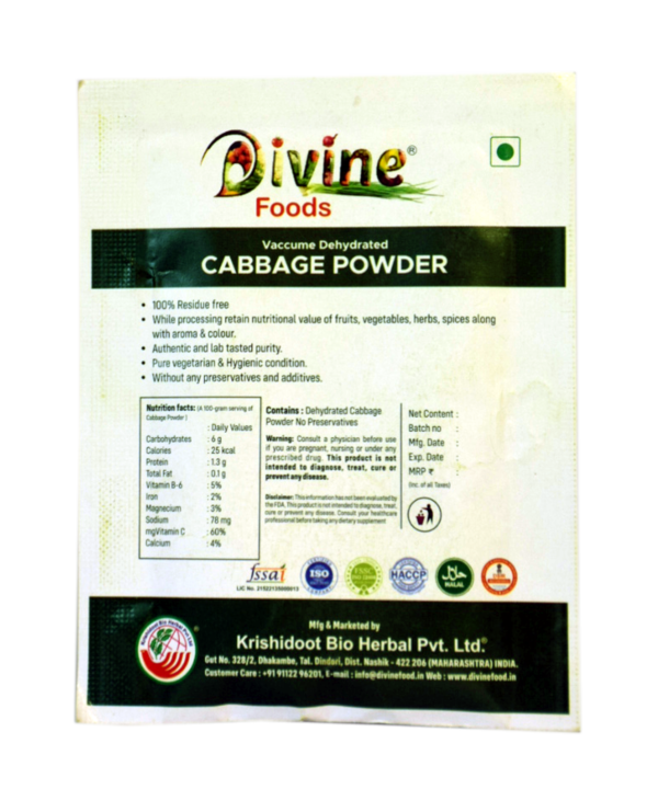 Vacuum Dehydrated Cabbage Powder